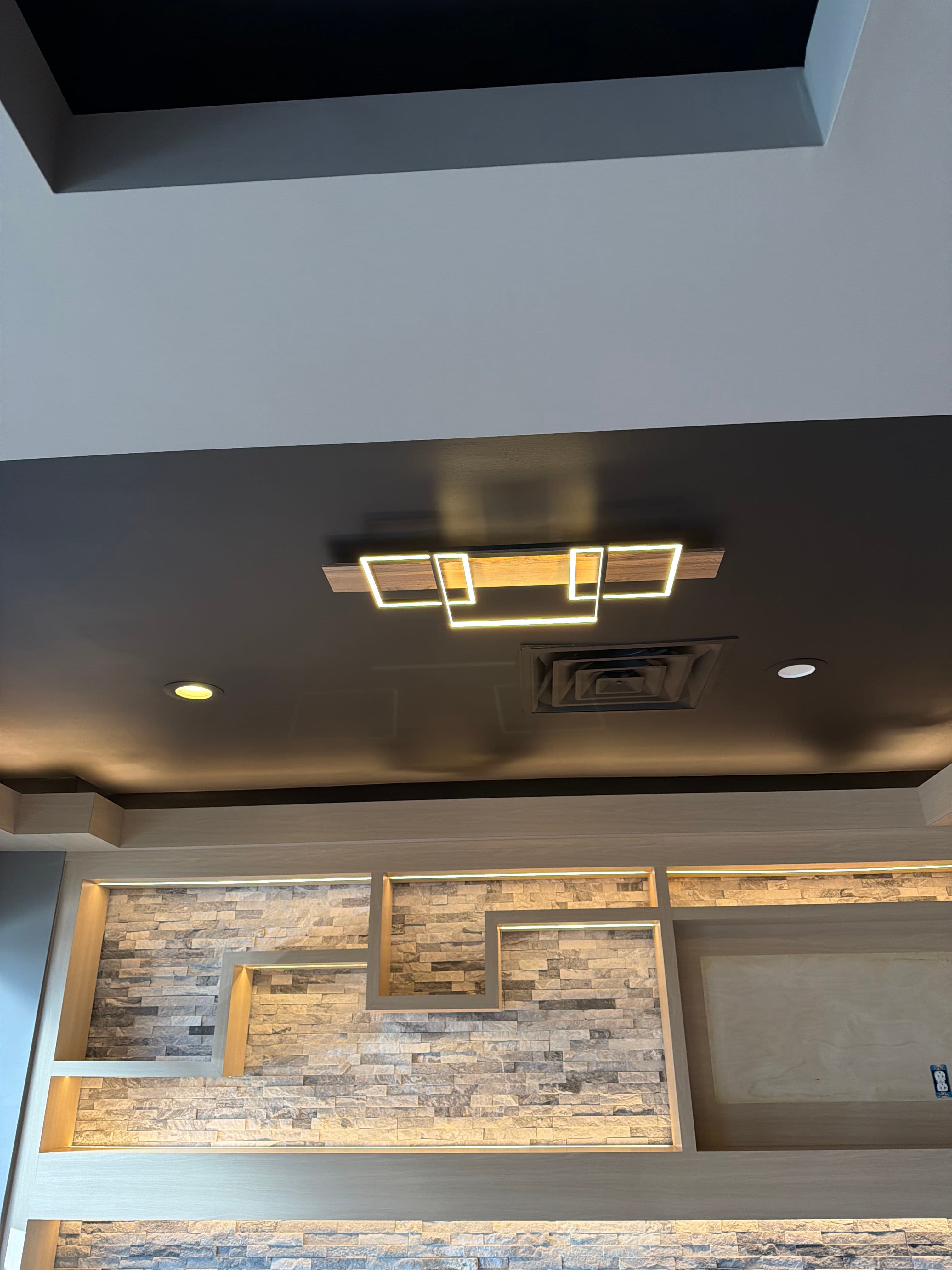 Geometric Lighting Installation at a Local Tattoo Shop