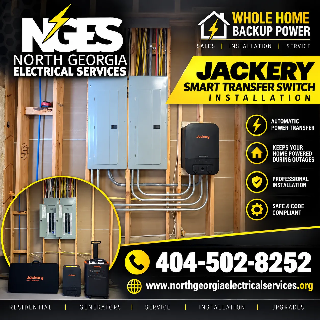 Jackery Battery Backup With Smart Transfer Switch Installation image