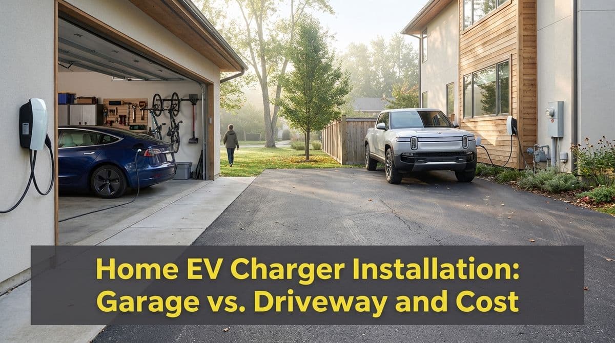 Blog post Home EV Charger Installation: Garage vs. Driveway and Cost image
